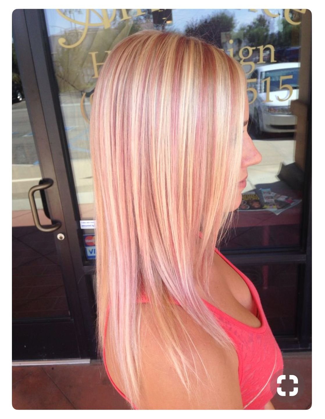 Клубничный блонд балаяж