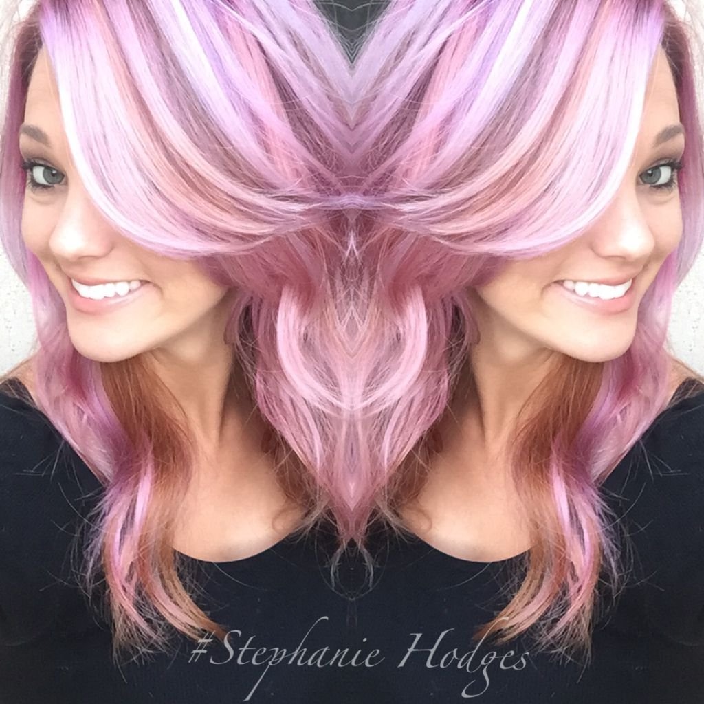 Цвет волос Роуз Голд балаяж