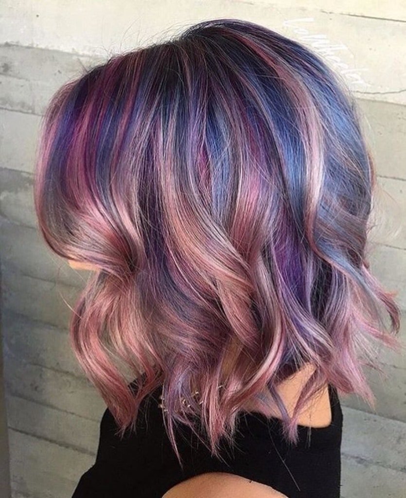 Цвет волос Роуз Голд балаяж