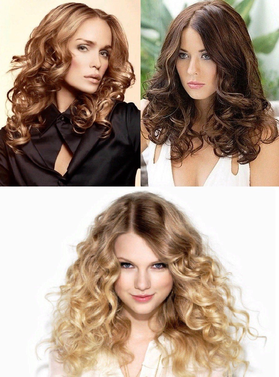 Крупная завивка на средние волосы
