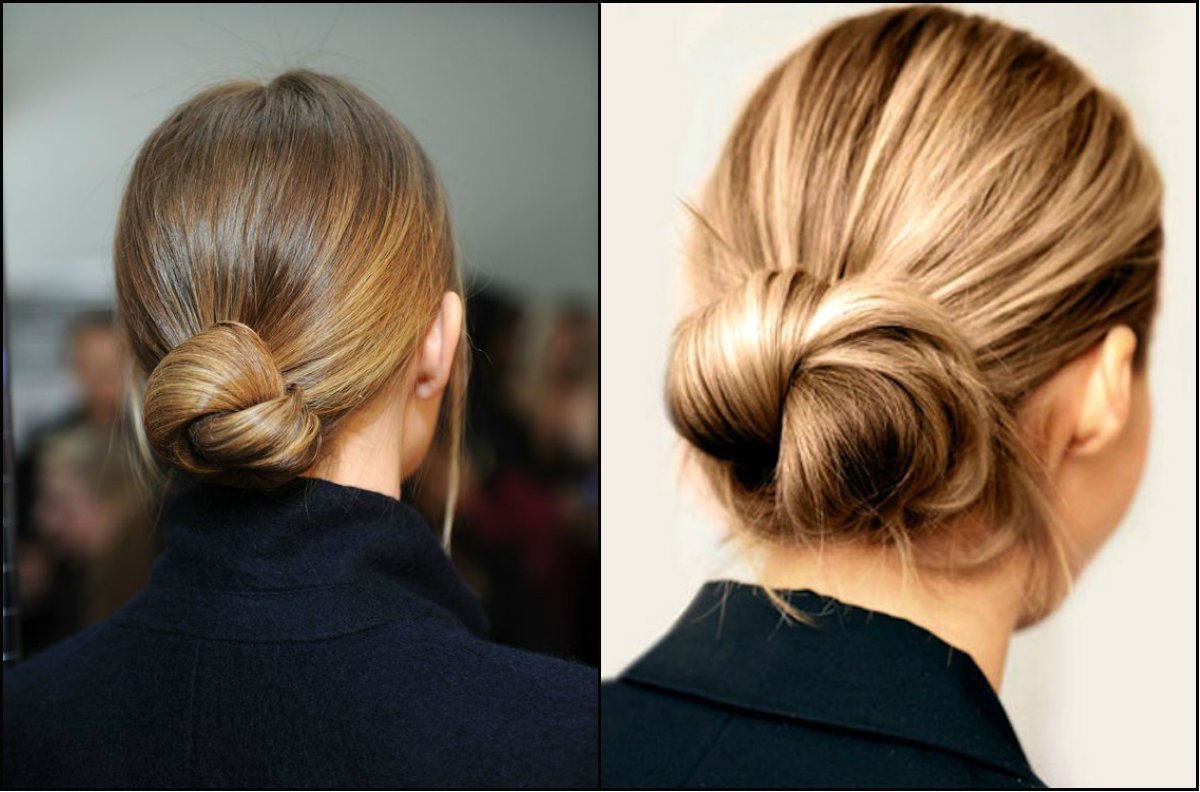 Деловая прическа на средние волосы