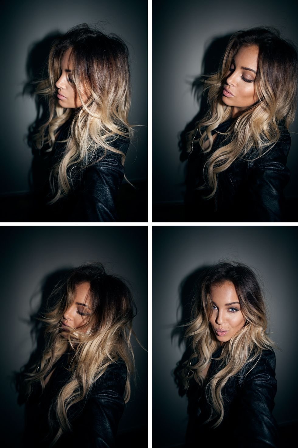 Омбре темные корни светлые концы