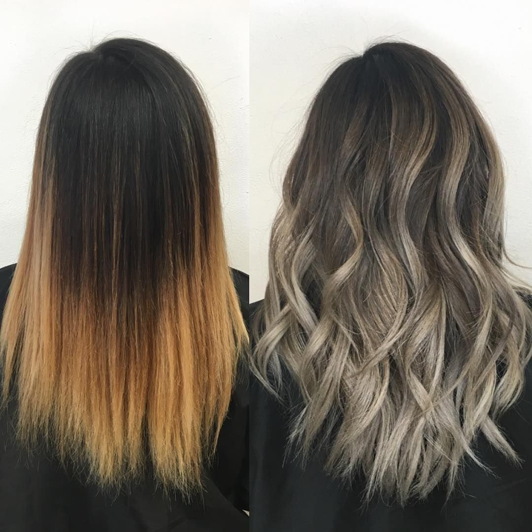 Омбре волос фото до и после