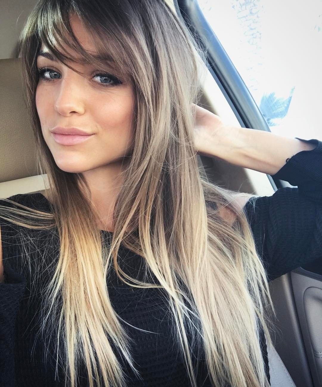 Мелирование на темные волосы с челкой