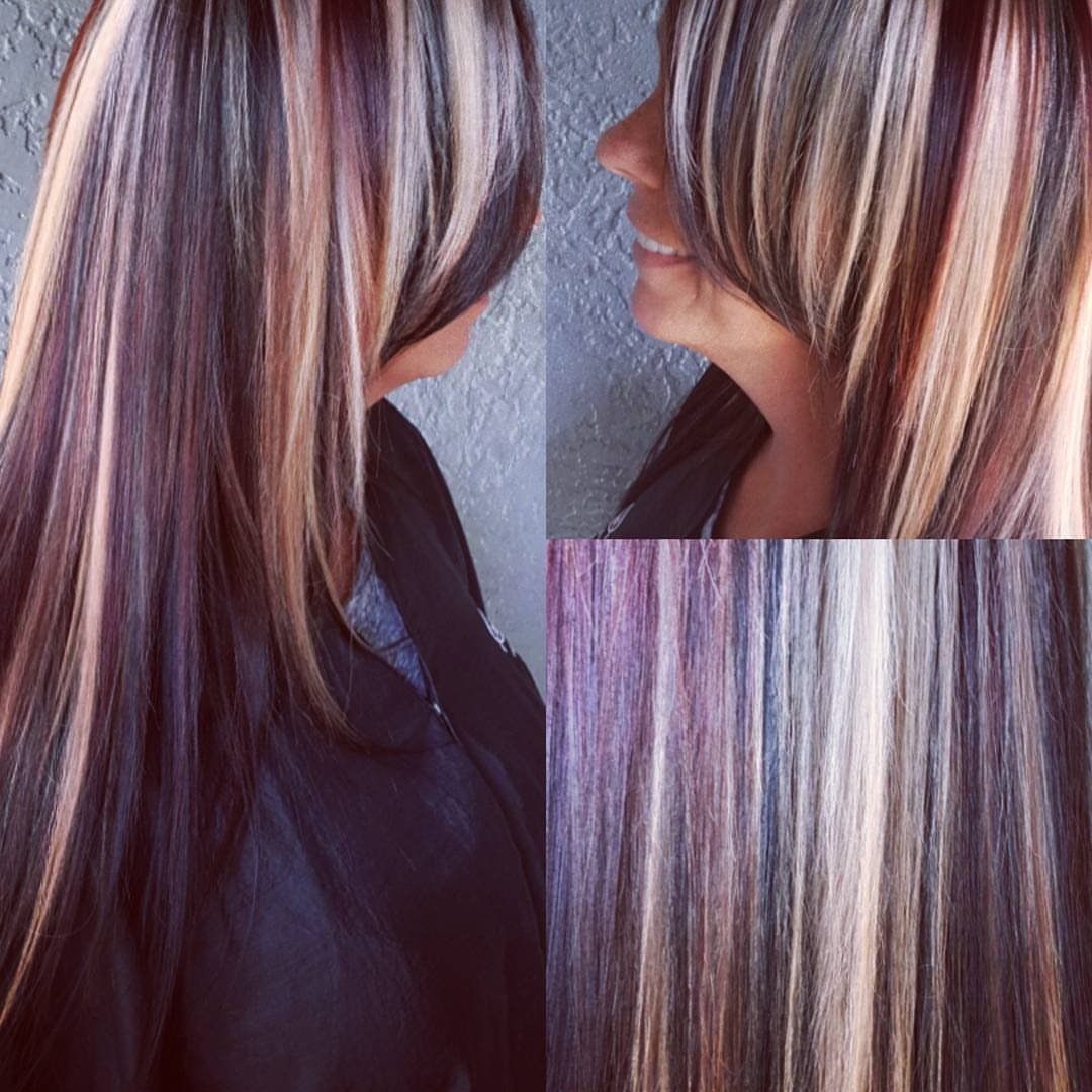 Мелирование на темные волосы прямые