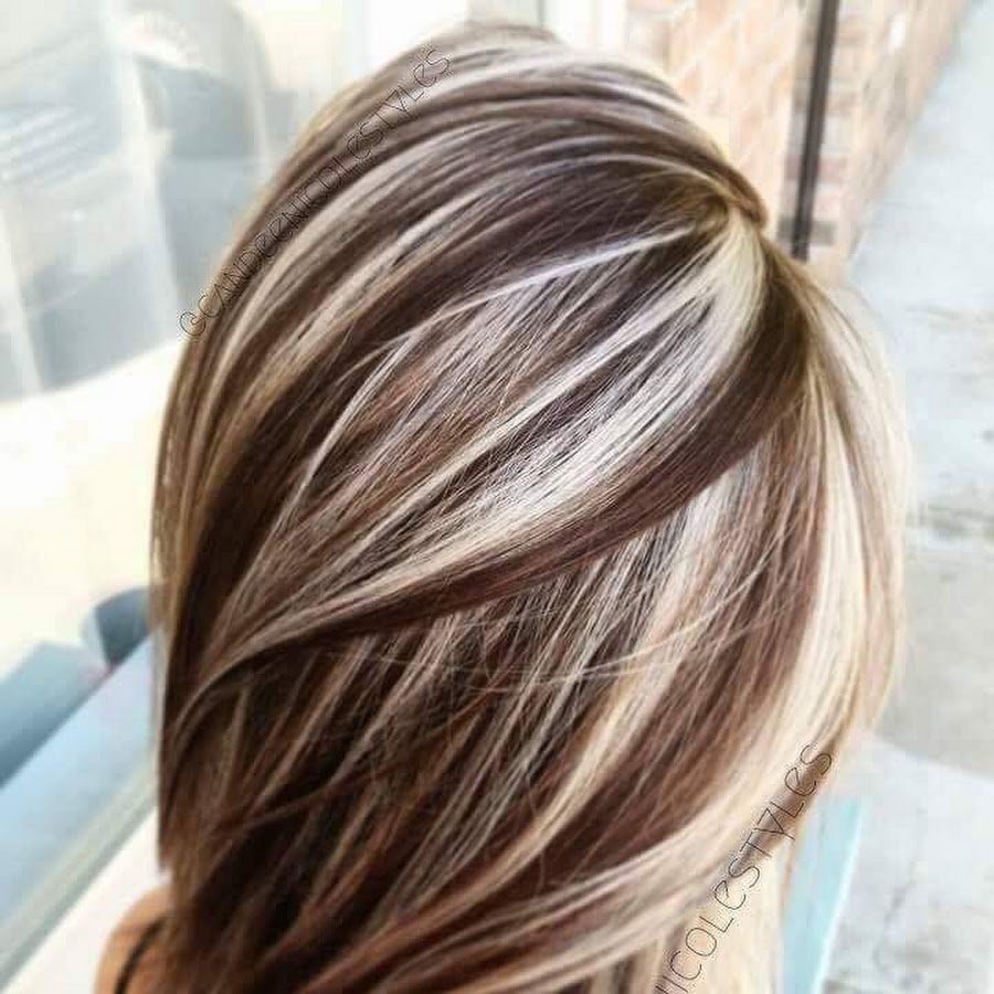 Коричневый цвет с мелированием