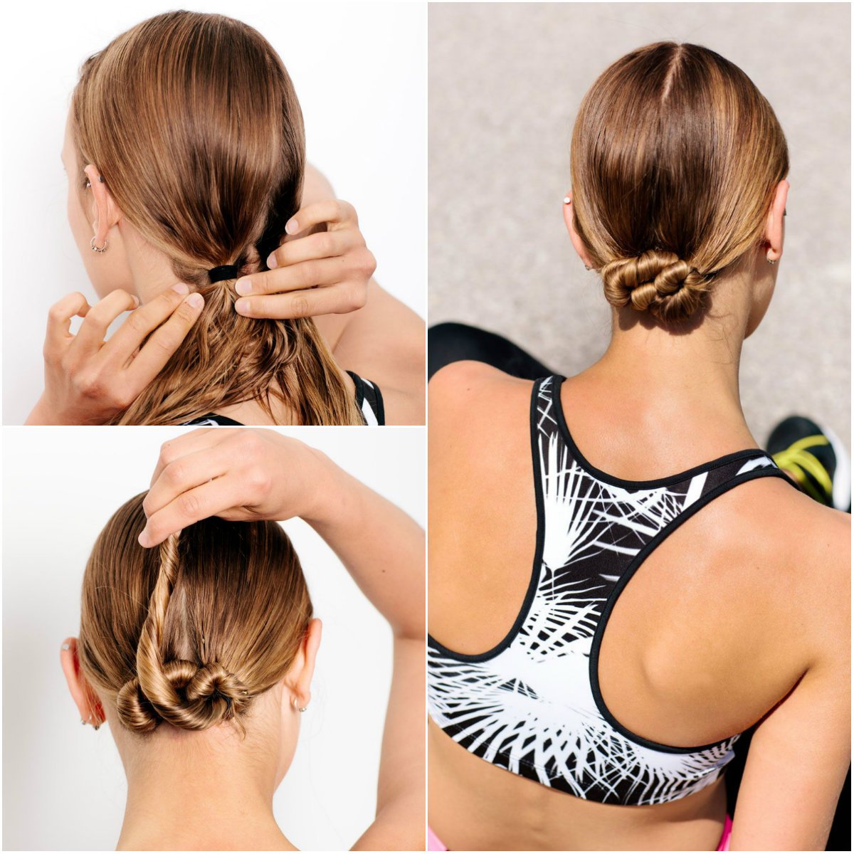 Ванильный пучок на длинные волосы