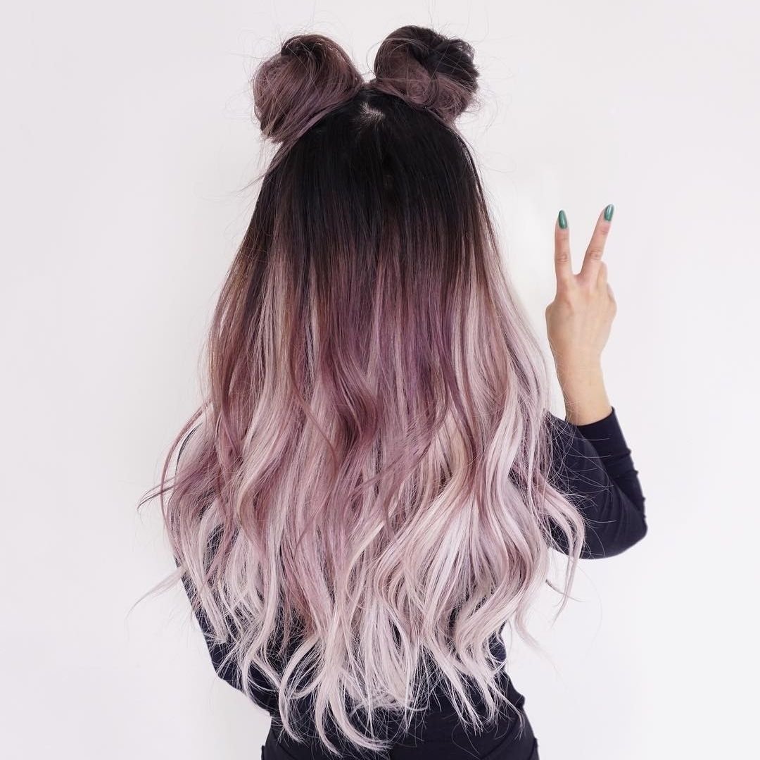 Белое омбре на черные волосы