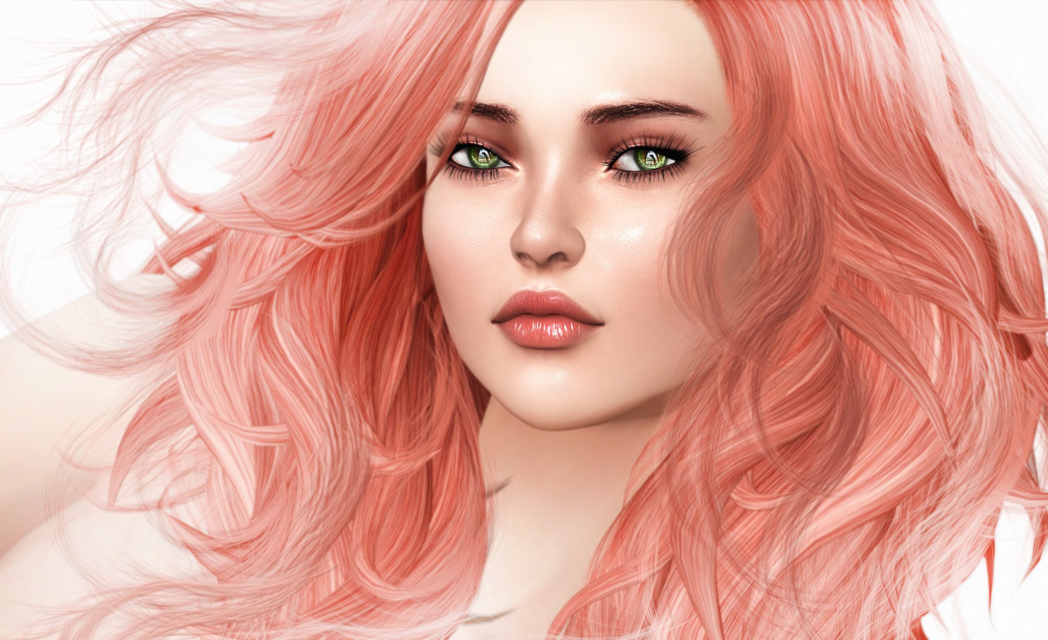 Розовая нарисованная девочка
