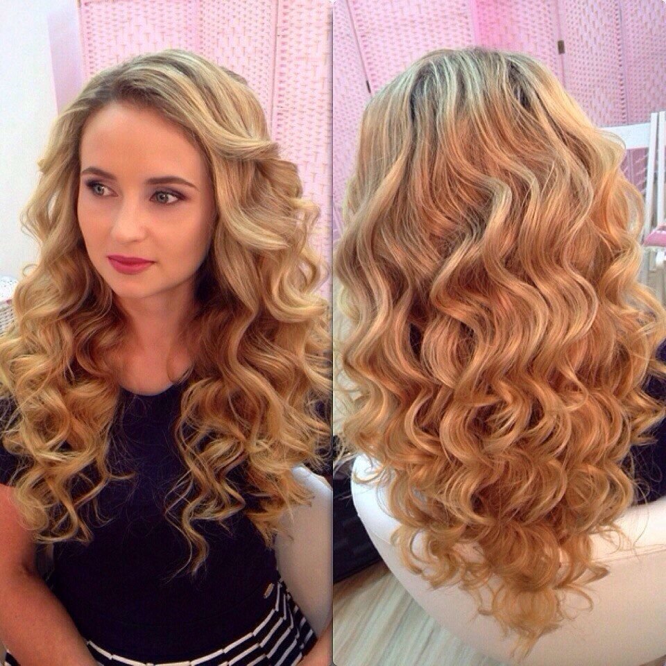 Укладка Локоны на волосы до плеч