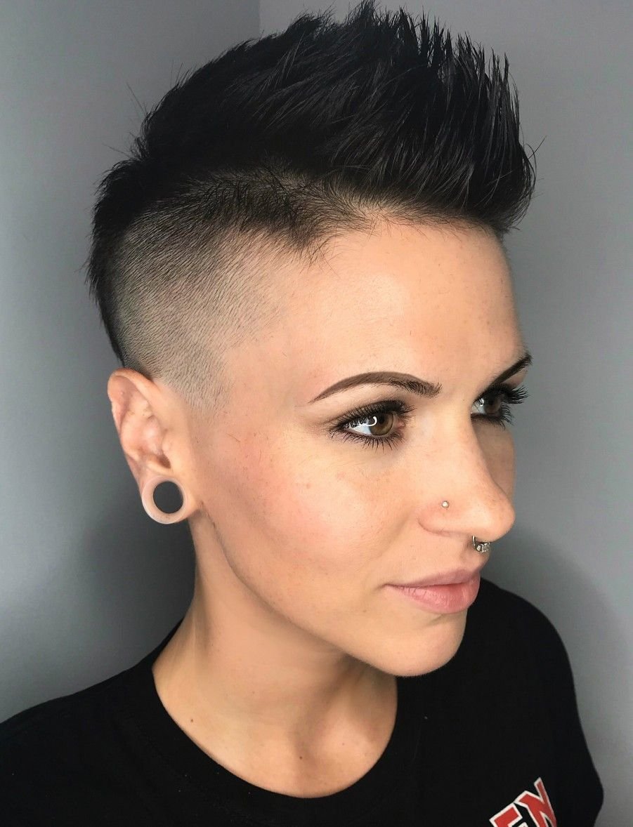 Ирокез стрижка женская без укладки