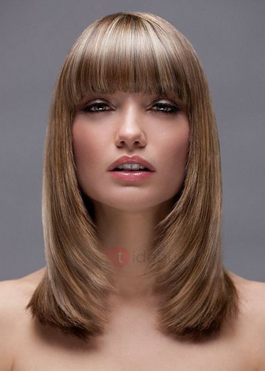 Стрижка дебют на длинные волосы с челкой