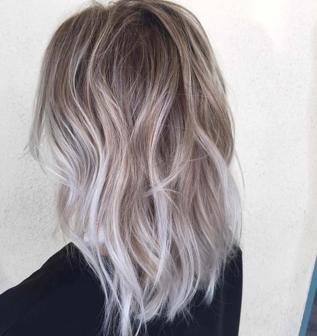Окрашивание балаяж пепельный блонд