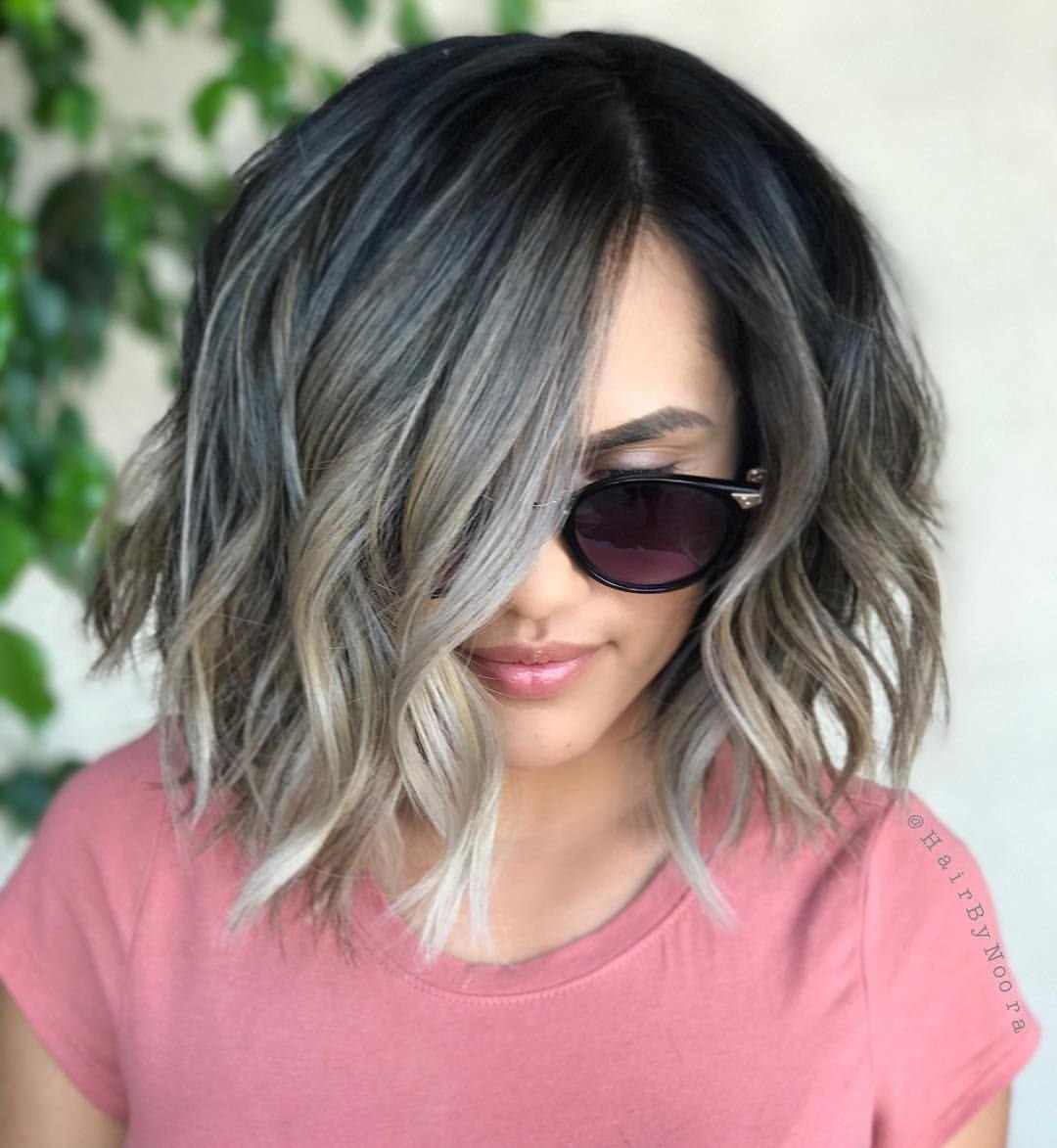 Омбре на темные волосы каре