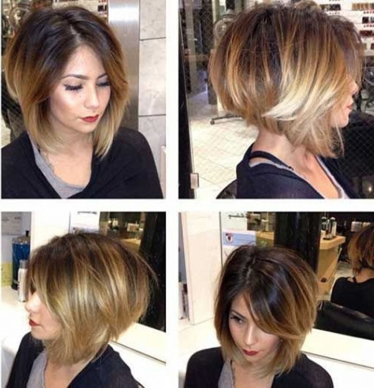 Пепельное омбре на длинное каре