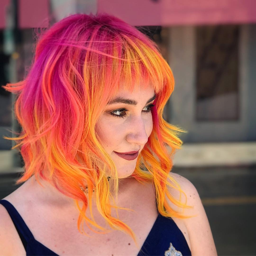 Двухцветное окрашивание волос на короткие волосы