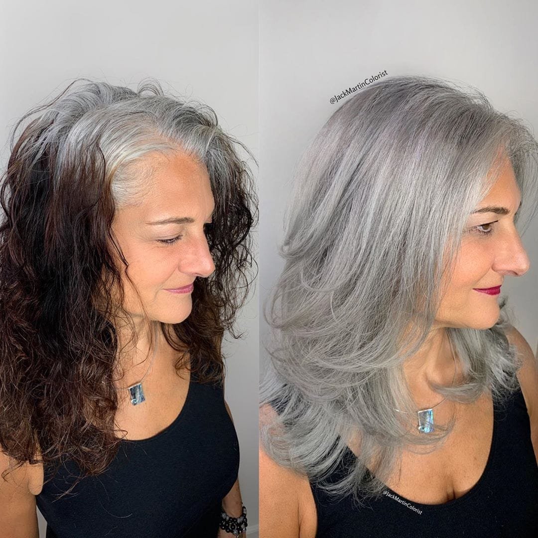 Стрижки с выбритым затылком на Седые волосы