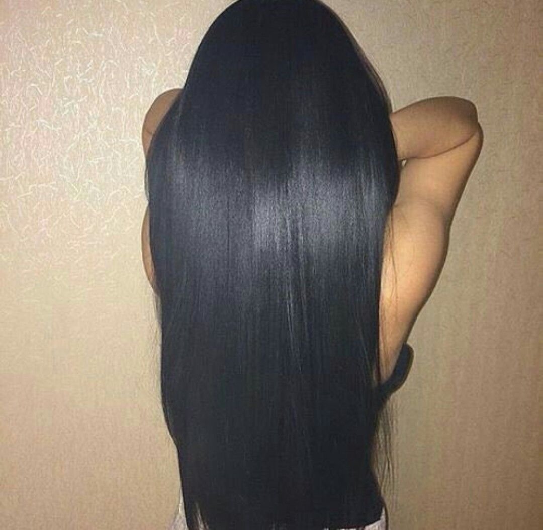 Блестящие черные волосы