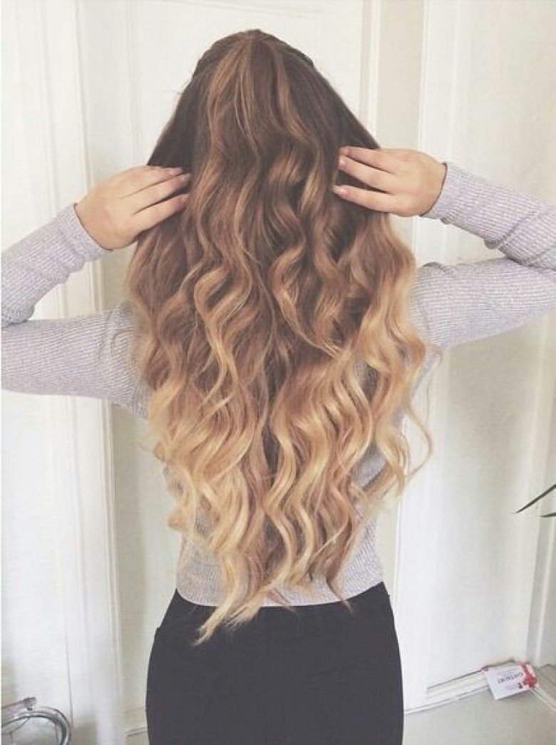 Локоны на длинные волосы со спины