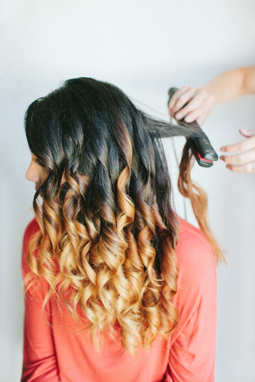 Накрученные кончики волос