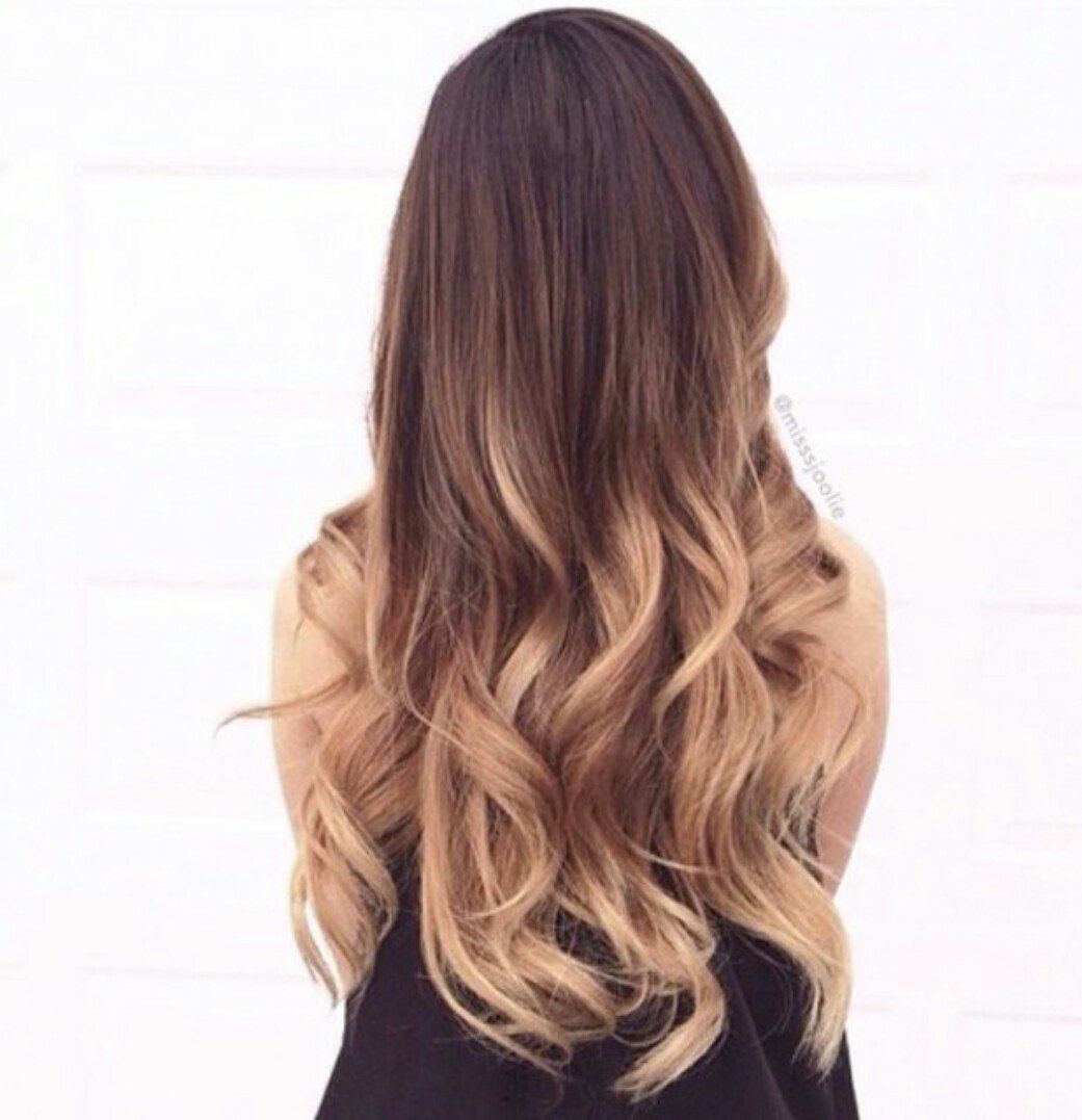 Омбре на темно русые волосы
