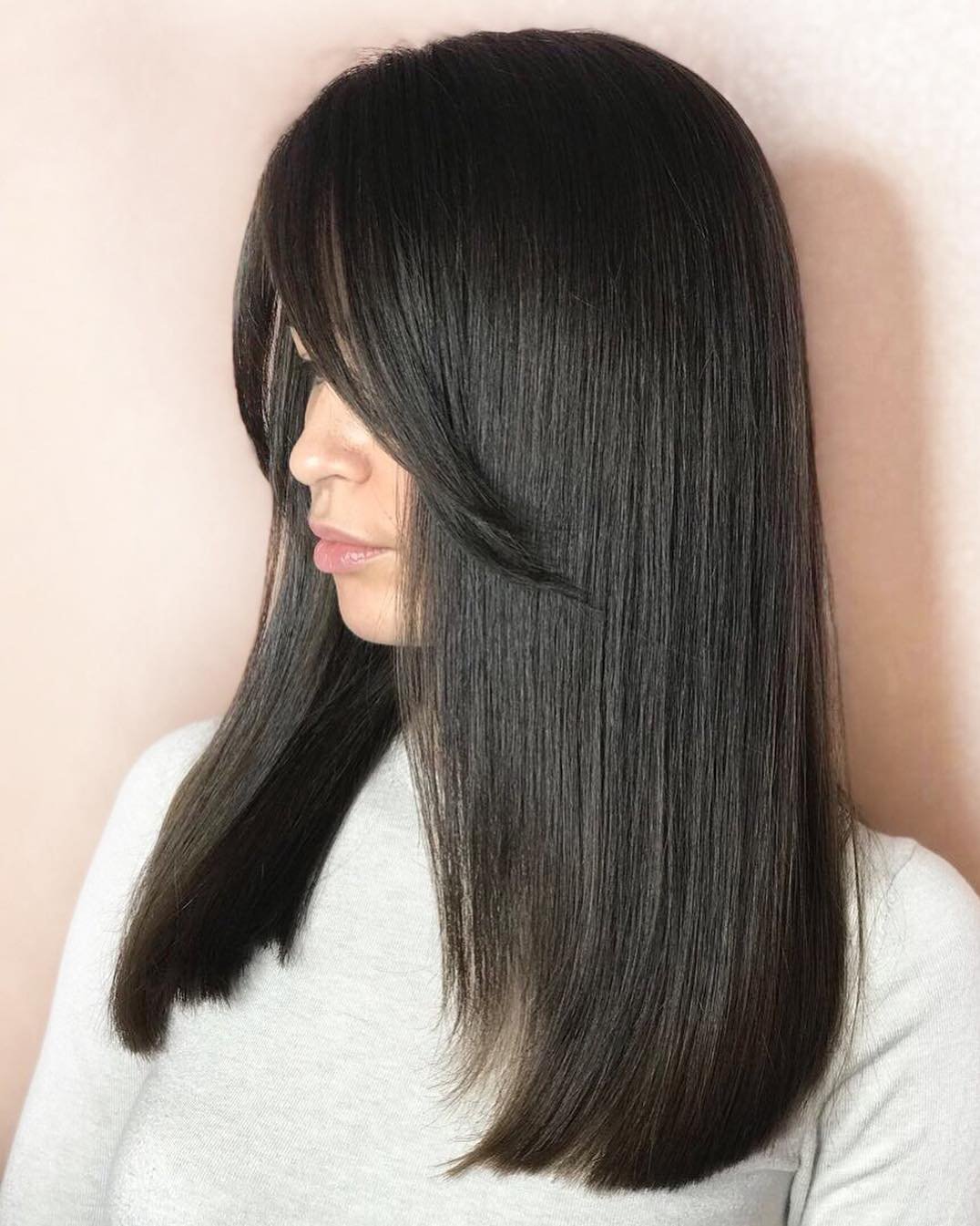 Стрижка полукругом на длинные волосы