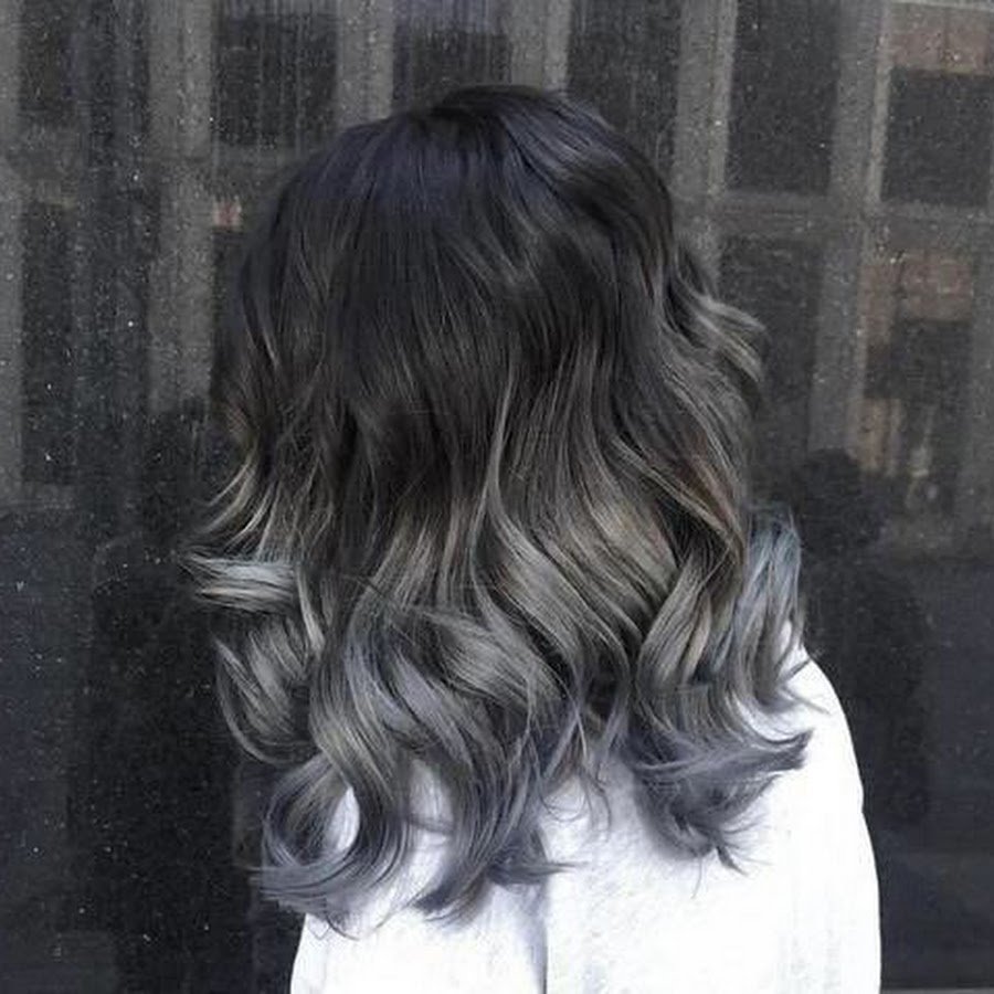 Шатуш на черные волосы серые