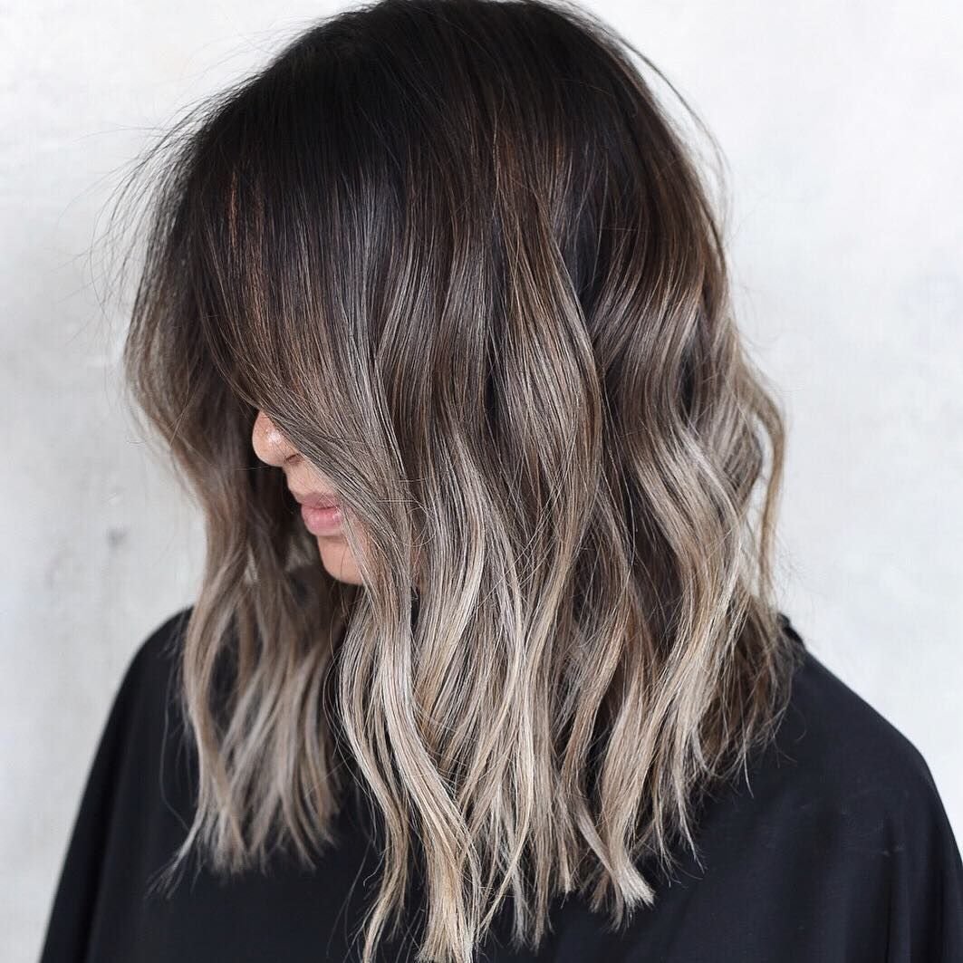 Балаяж пепельный на темные