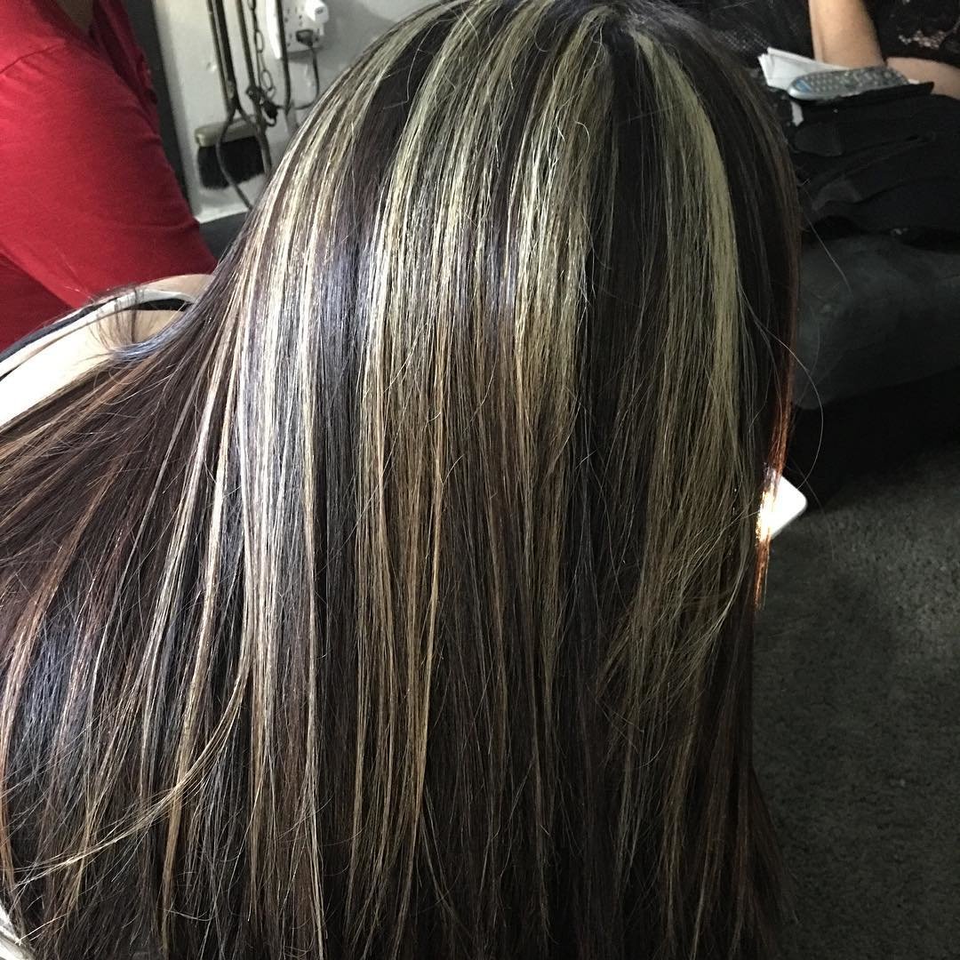 Редкое мелирование колорирование на темные волосы