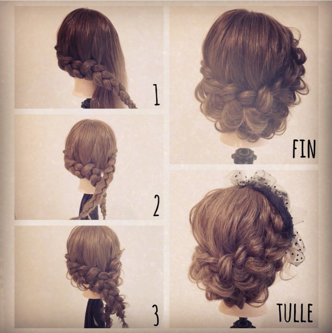 Поэтапные прически на средние волосы