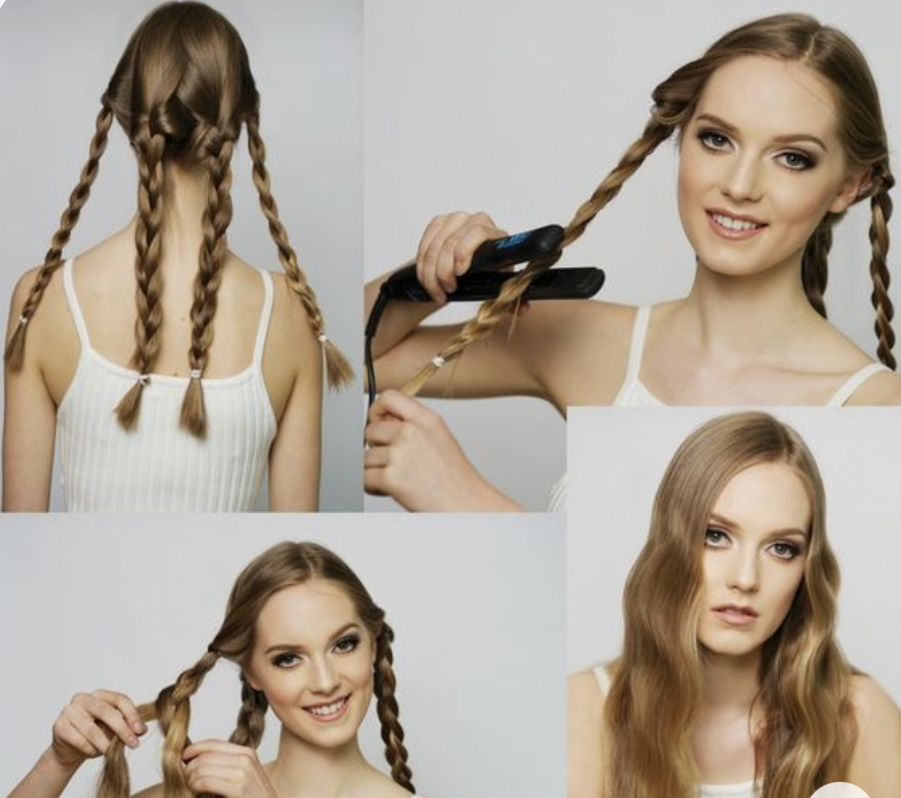 Кудри от косичек на средние волосы