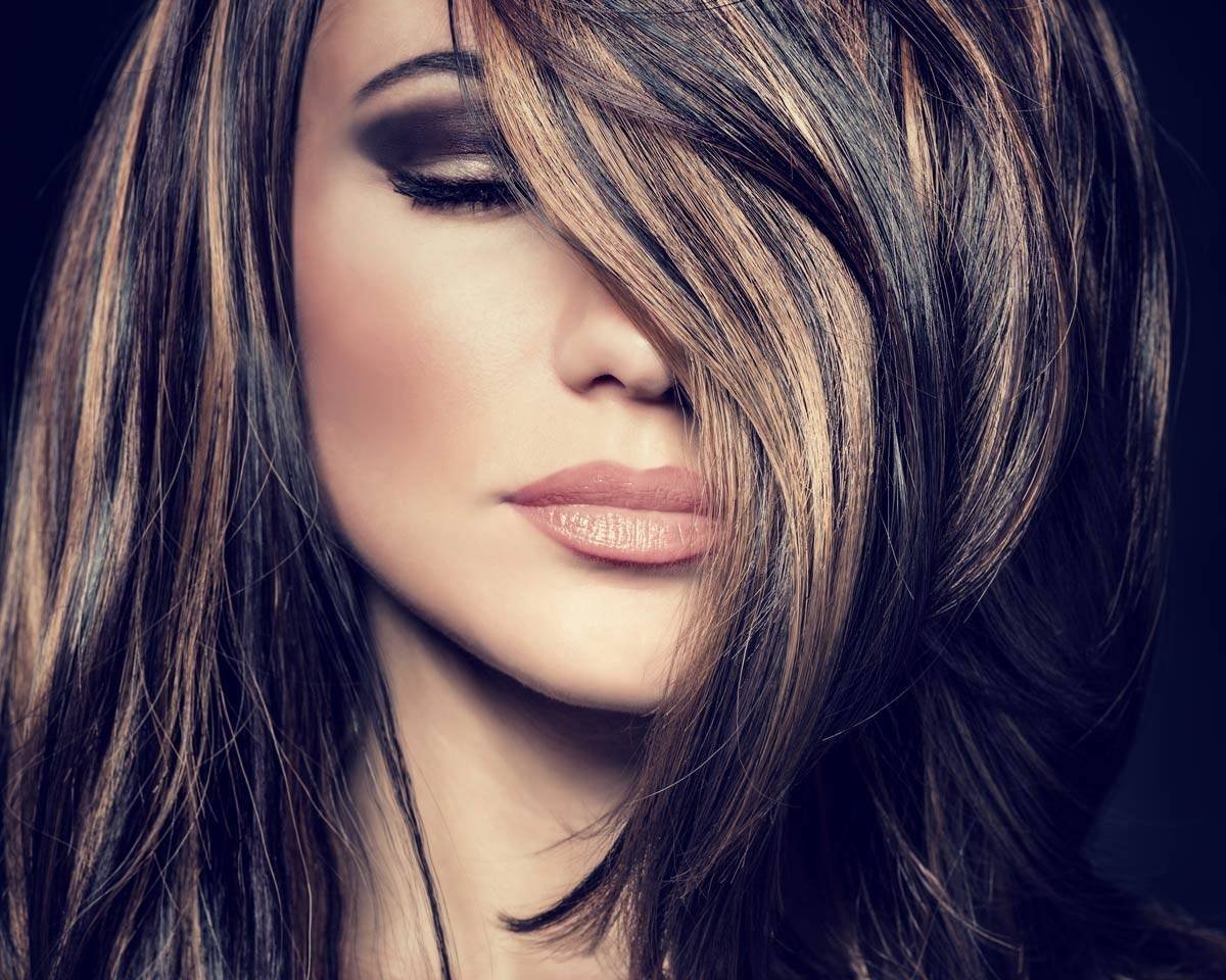 Мелкое мелирование на темные волосы