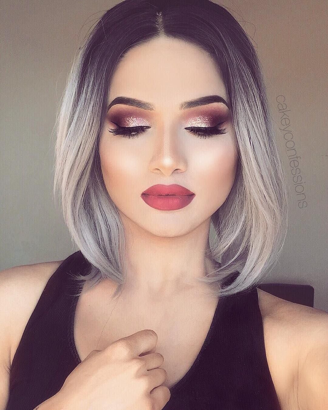 Боб каре Пепельное омбре