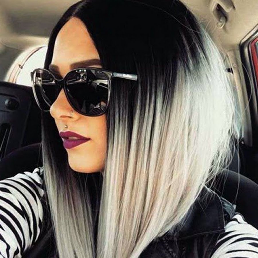 Пепельное омбре на каре