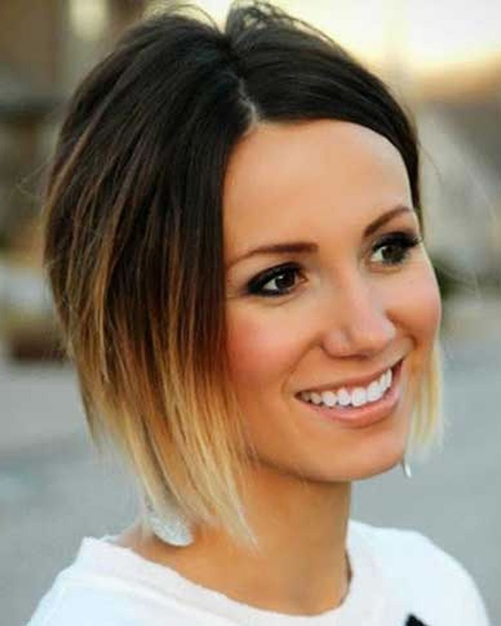 Амбре окрашивание волос на каре с челкой