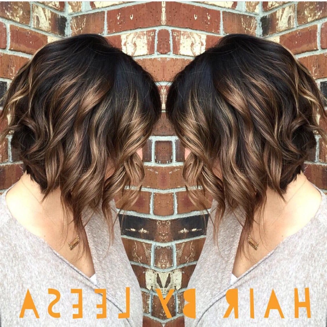 Балаяж на темные волосы Боб каре