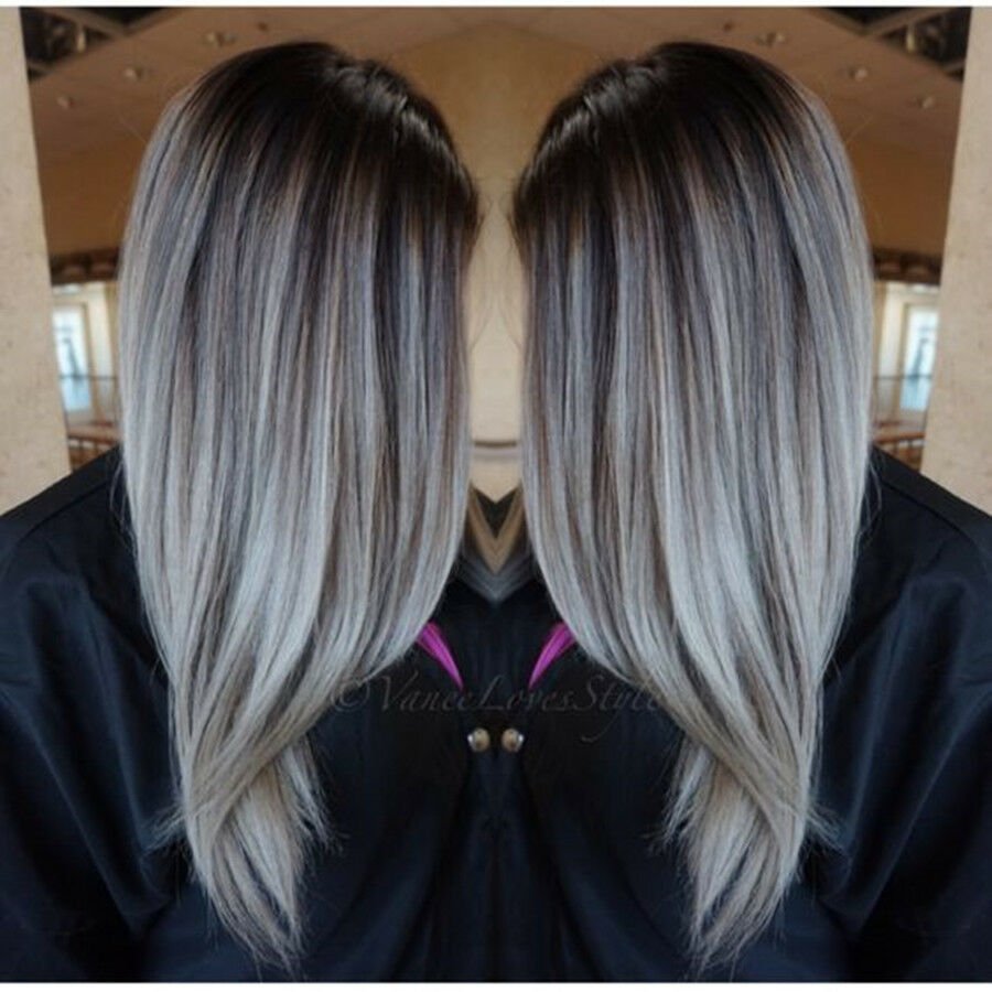 Шатуш балаяж пепельный мелирование