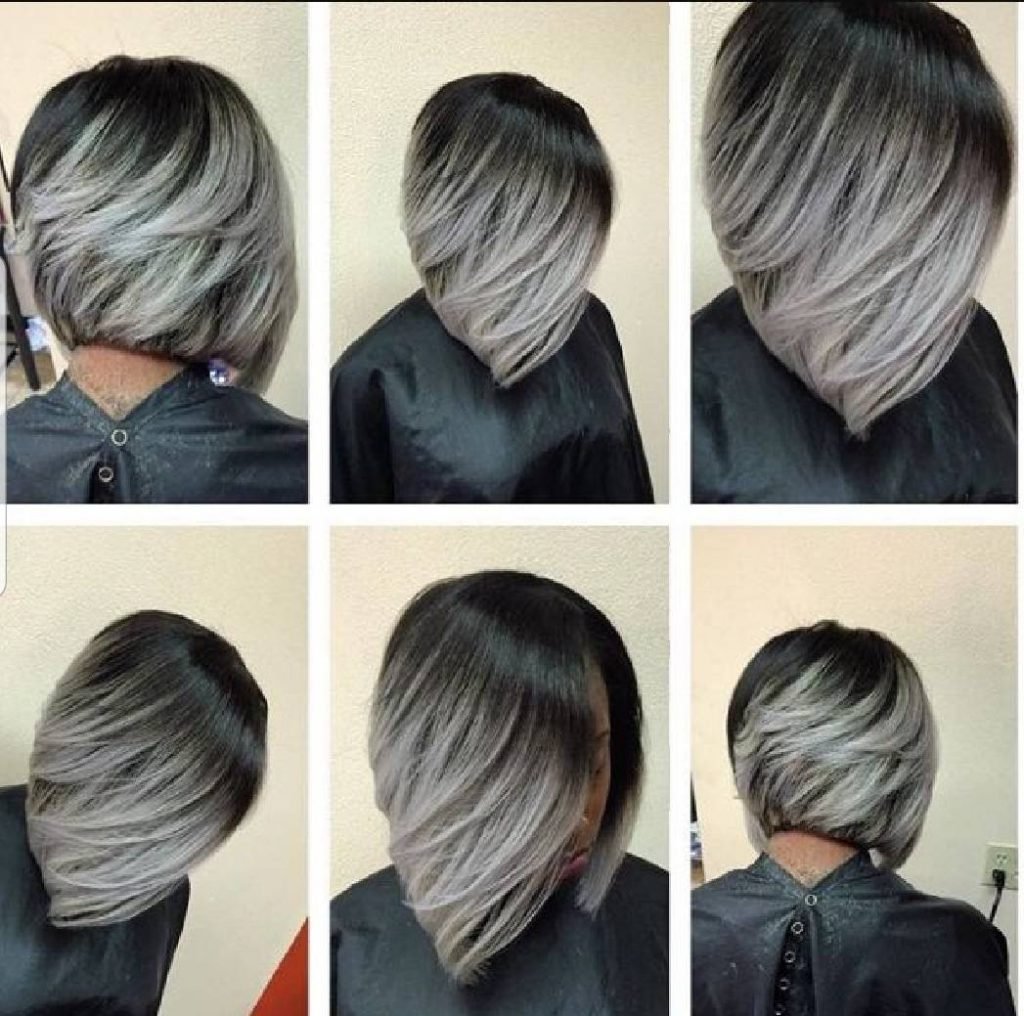 Боб каре балаяж пепельный