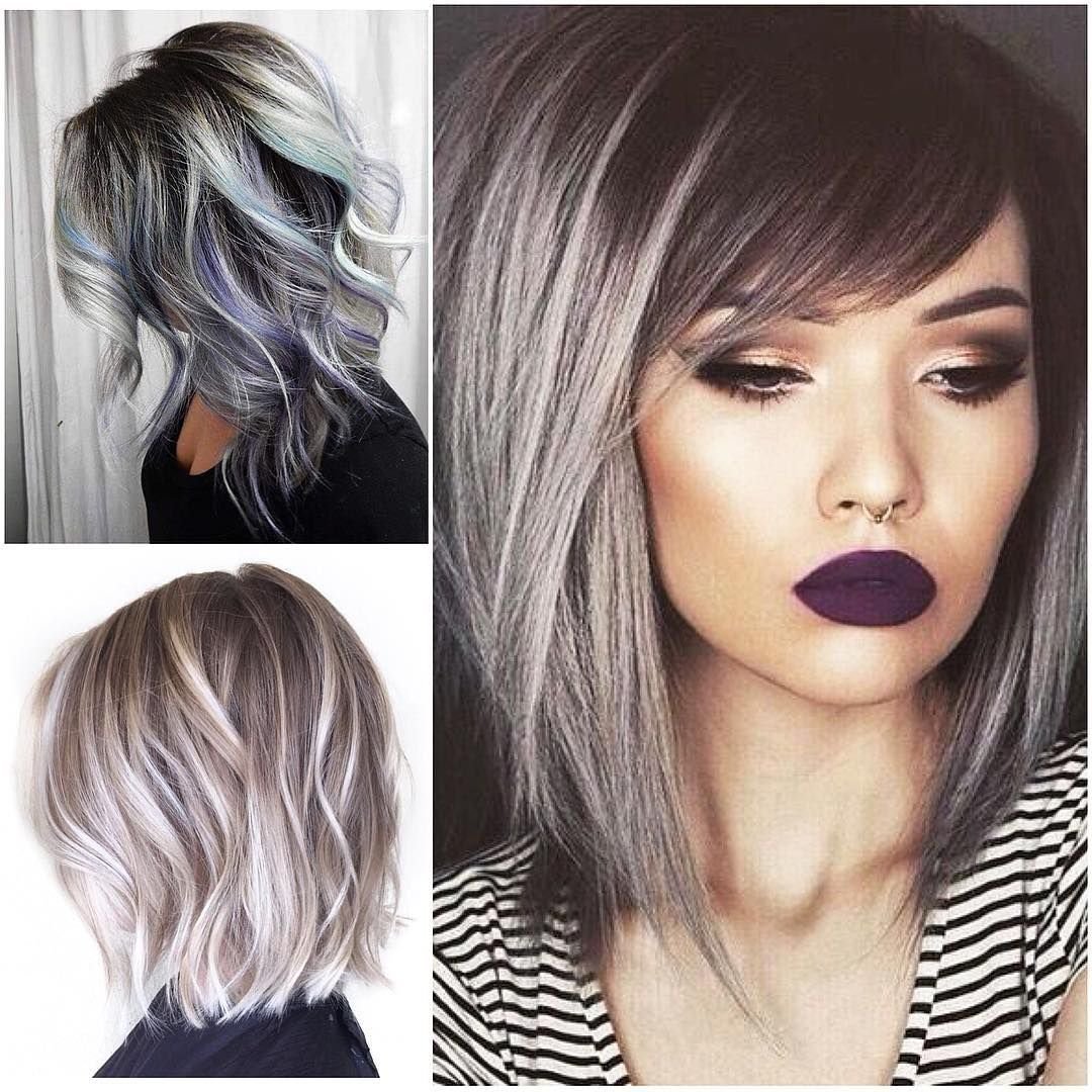 Пепельное омбре на короткие волосы