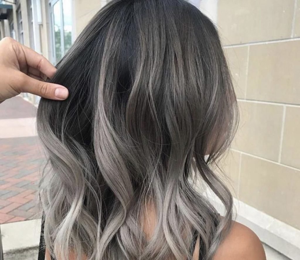 Балаяж седой на темные