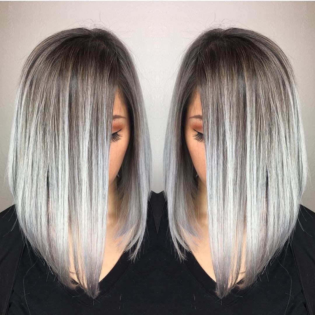 Пепельный балаяж на каре