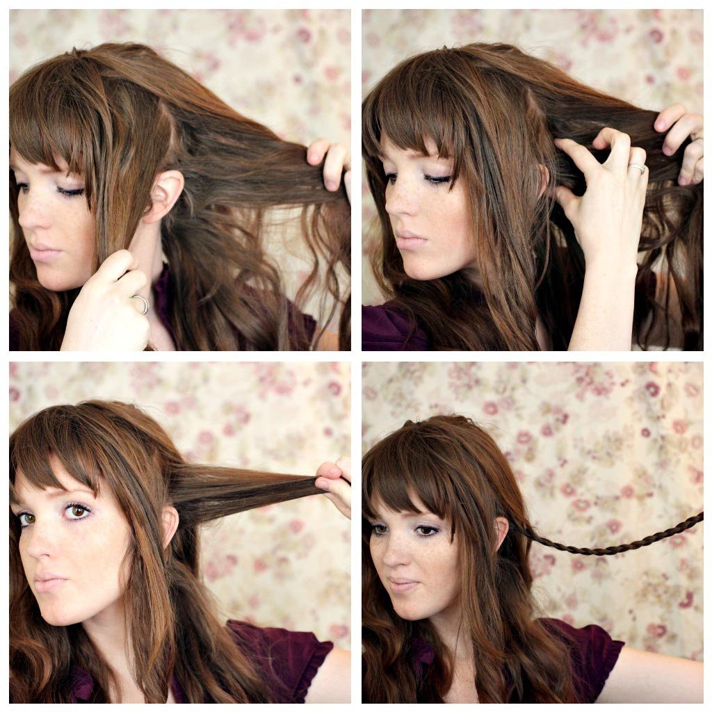 Простые прически на длинные волосы с челкой