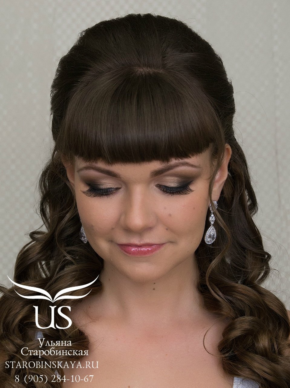 Распущенные волосы с челкой