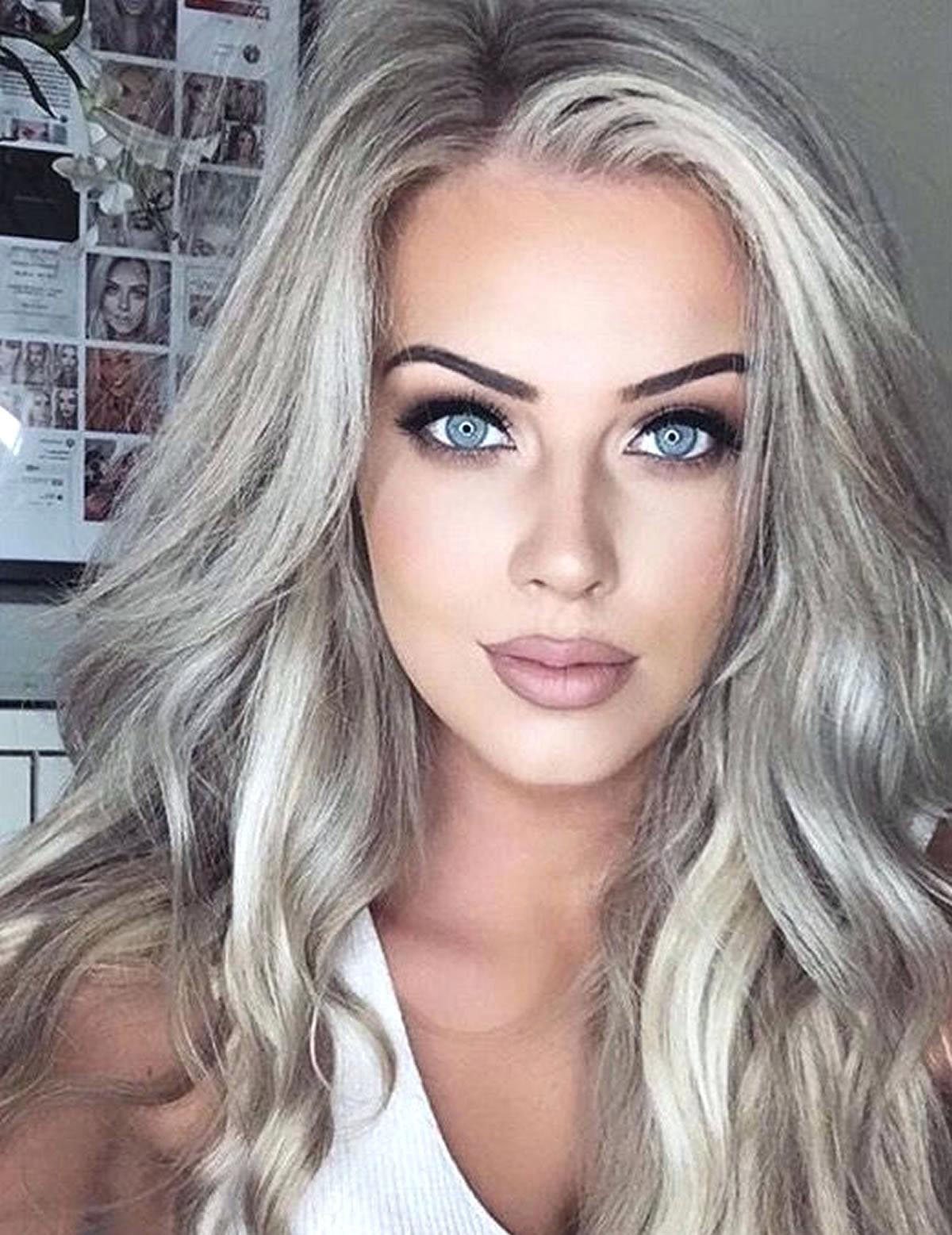 Макияж для русых с серо-голубыми глазами