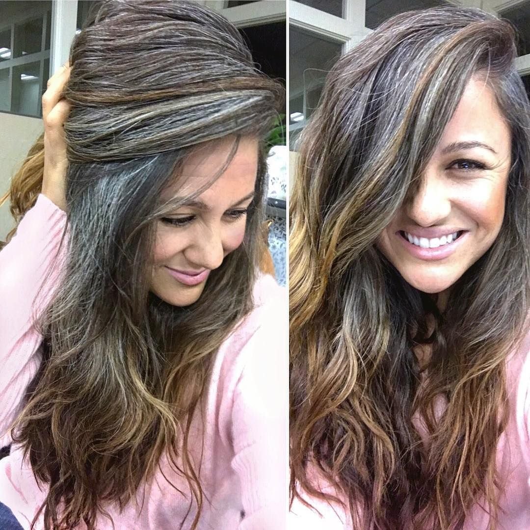 Окрашивание чтобы скрыть седину на темные волосы