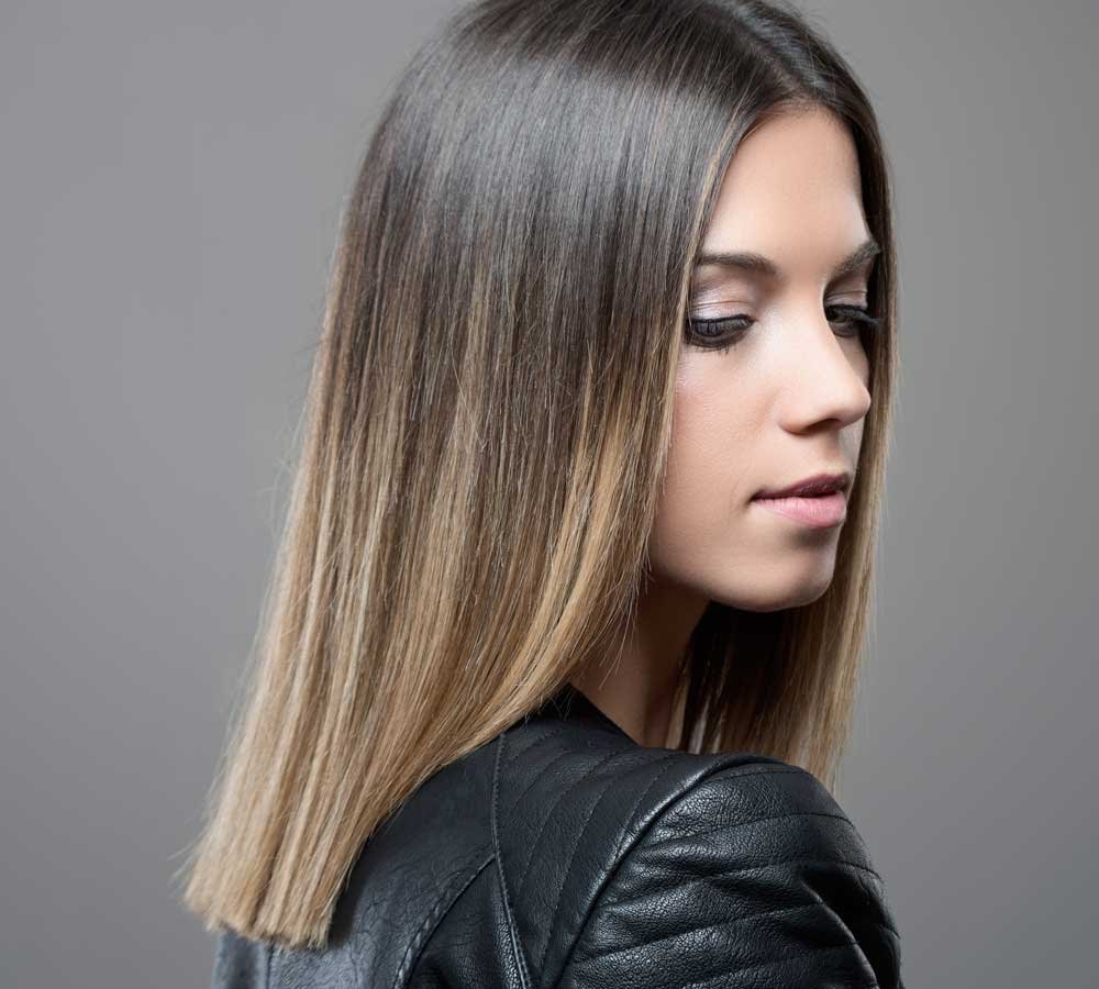 Омбре на темно русые волосы