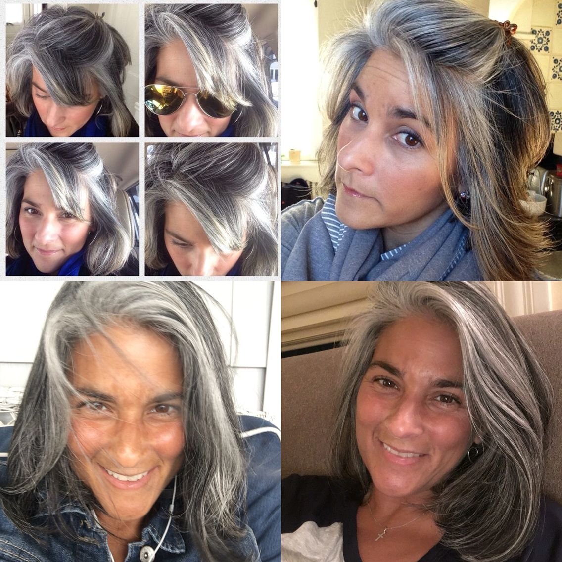 Окрашивание балаяж на Седые волосы