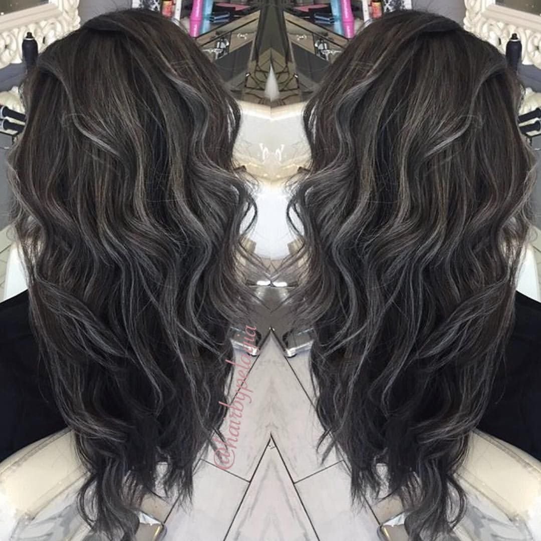 Дарк грей цвет волос балаяж