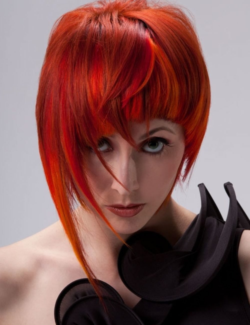 Рыжее мелирование на Боб каре