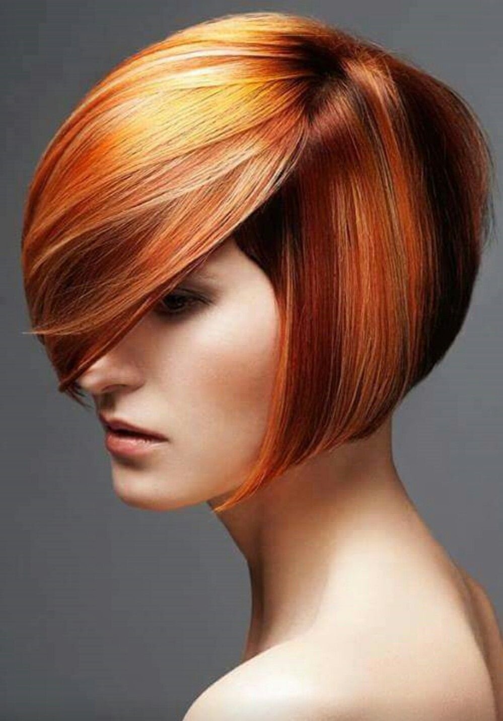 Мелирование рыжим цветом на короткие волосы